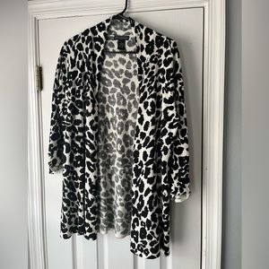 Black and white cheetah cardigan